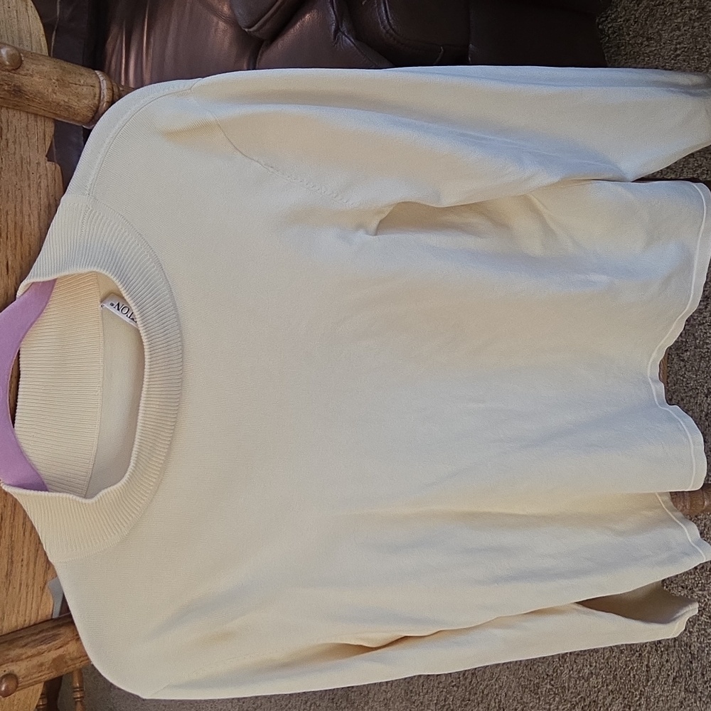 Pendleton Cream/ Pastel Yellow Turtleneck Sweater Petite